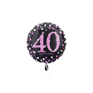 Folienballon - Ø 45cm - Pink Celebration 40 ungefüllt