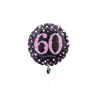 Folienballon - Ø 45cm - Pink Celebration 60 ungefüllt