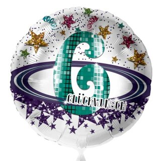 Folienballon - Ø 45cm - Glückwunsch Sterne 6 ungefüllt