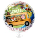 Folienballon - &Oslash; 45cm - Schulbus rund Schulanfang...