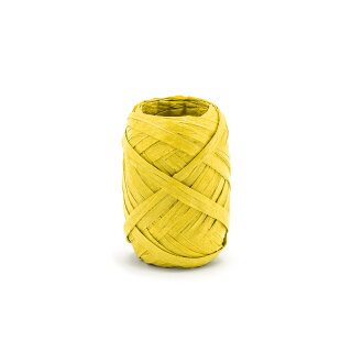 Bastband Raffia gelb 5 mm 10 m Eiknäuel Schleifenband Dekoband